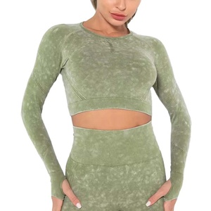 Conjuntos Deportivos de Dos Piezas de Manga Larga para Gimnasio, Lavado Nieve, Alta Calidad, Personalizados, Transpirables, sin Costuras, para Yoga, para Mujer - Product Image 4