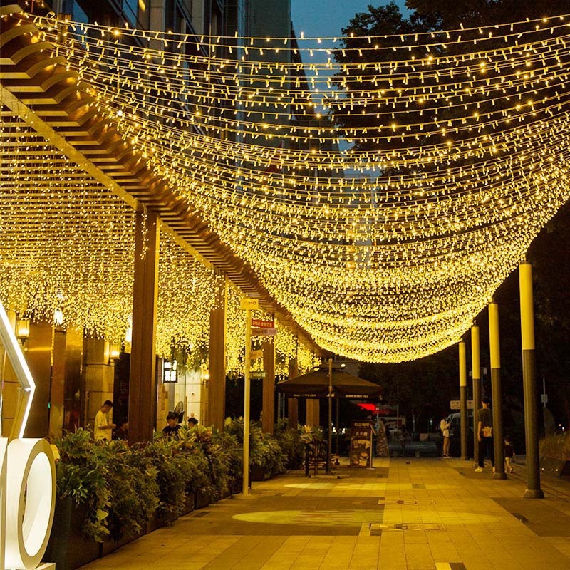 10M/20M/50M Waterproof LED Starry Fairy Lights String Garland Christmas Ramadan Outdoor Holiday Ceiling Decoration Light String