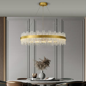 Hot Sale Cheap Pendant <b>Lights</b> Dining <b>Room</b> Nordic Style Modern <b>Led</b> Glass K9 Crystal Ring Chandelier - Product Image 4