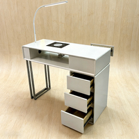 Meubles de salon de manucure de style moderne, table de manucure en marbre blanc brillant