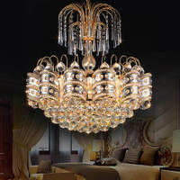 Lustre en cristal et fer doré de luxe européen moderne pour petit salon avec télécommande, vente en gros d'usine, luminaires suspendus