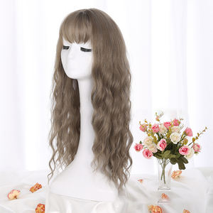 Venta caliente peluca para mujer encaje frontal rizado aire flequillo trenza diadema fibra sintética Pelo Largo rizado - Product Image 6