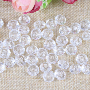 Perles en acrylique transparentes rondes pour la fabrication de bijoux, imitation cristal blanc 99-124T - Product Image 1