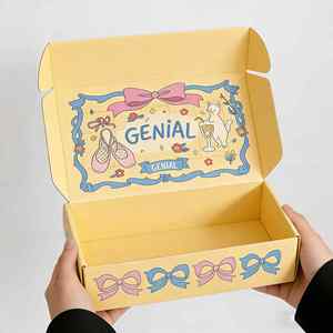 Boîte en carton ondulé <span class=keywords><strong>jaune</strong></span> avec logo, boîte d'expédition écologique personnalisée pour l'emballage de cadeaux kawaii et les solutions de jouets de collection - Product Image 3