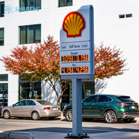 Totem LED couleur pleine gamme à économie d'énergie pour publicité extérieure, panneau de prix de carburant étanche avec chiffres verts et rouges