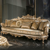 Canapé sectionnel carré personnalisable de luxe européen, style palais rétro en bois massif sculpté à la française, pour mobilier de salon de villa et maison