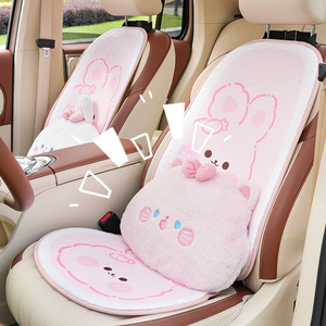 Ensemble de coussins de siège de voiture en peluche, motif dessin animé, extra doux, chaud, antidérapant, pour l'automne et l'hiver, quatre saisons, housse de coussin décorative - Product Image 3