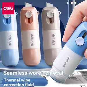 Deli JQ122 ของเหลวแก้ไขกระดาษความร้อนแบบบูรณาการขวดเดียวปากกาเขียนโค้ดเดี่ยวพร้อมที่เปิดกล่องเพื่อป้องกัน - Product Image 2