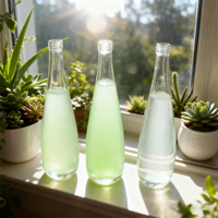 Bouteille en verre ovale transparente vide avec bouchon à vis, 330 ml, 500 ml, 750 ml, pour eau et boissons