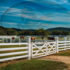 Clôture de ferme équine en PVC anti-UV de haute qualité, piquets en acier avec insertions de 1,5 à 1,8 m - Modèle 04 - Product Image 4