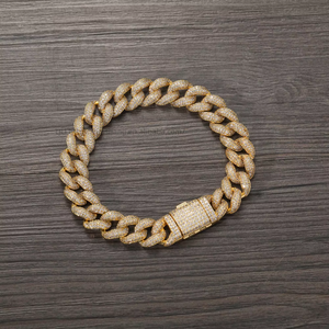 12Mm Box Buckle <b>Cuban</b> Bracelet Hip Hop Full Zirconium Men's Bracelet Tanjing Fashion Lijing Necklace - Product Image 4