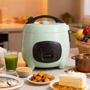 Olla Arrocera Eléctrica Antiadherente con Vaporera, Taza Medidora y Cuchara, Multiusos, Portátil, Capacidad de 1.1-2L, KC02012 - Product Image 1