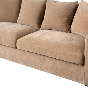 Divano Sezionale Moderno in Tessuto Similpelle <span class=keywords><strong>Beige</strong></span> a 3 Posti con Cuscini Morbidi per Appartamento, Soggiorno, Hotel, Villa e Uso Commerciale - Product Image 5