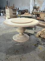 Kunden spezifischer runder Esstisch aus massivem Holz Schwarzer italienischer minimalisti scher Luxus möbel Küche Restaurant Wohnzimmer Hotel gebrauch