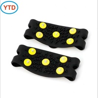 Crampons antidérapants recouverts de caoutchouc, pointes à neige légères et durables, faciles à mettre et à enlever, noir et rouge, marque YTD pour la course à pied et les sports sur glace
