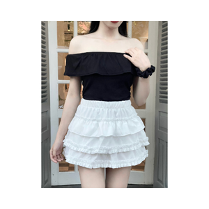 Jupe courte décontractée et douce à la vente chaude pour femmes, couleur unie, 100% coton, qualité supérieure, service OEM, usine du Vietnam - Product Image 2