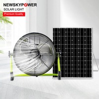 Ventilateur solaire professionnel 16 pouces 25W puissance avec panneau solaire mono 30W et batterie au lithium 36Ah pour le refroidissement de la ventilation d'atelier