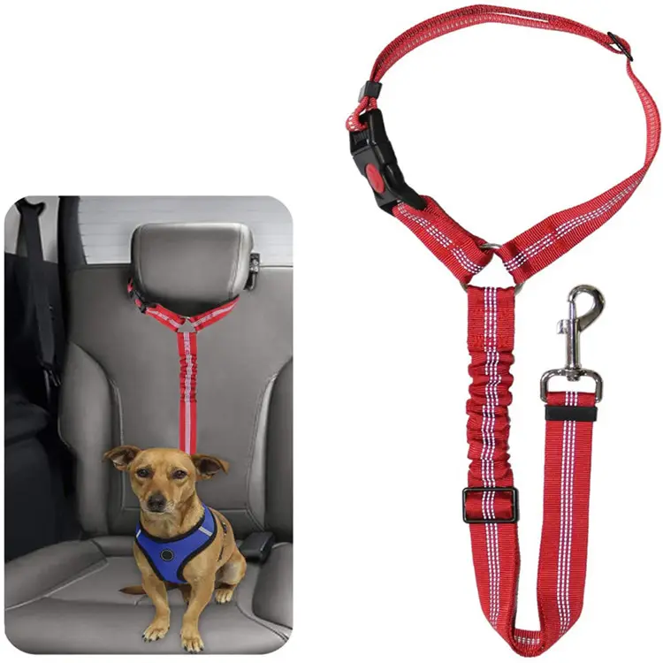 Cinture di sicurezza in Nylon multicolori regolabili riflettenti all'ingrosso per cani poggiatesta guinzaglio per auto