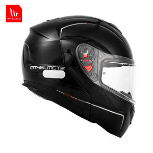Casque modulaire unisexe toutes saisons MTHELMETS FF CE/ABS à dégagement rapide pour la course et le cruiser, homologué ECE, design uni noir - Product Image 4