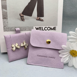 Emballage de bijoux en microfibres de luxe avec logo personnalisé, plusieurs couleurs, boucles d'oreilles, colliers, pochettes cadeaux - Product Image 6