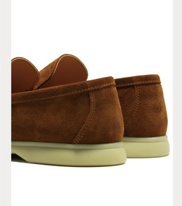 Mocassins confortables en daim de vache pour hommes, <span class=keywords><strong>chaussures</strong></span> <span class=keywords><strong>bateau</strong></span> décontractées de luxe à semelle en caoutchouc légère pour l'extérieur - Product Image 5