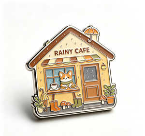 Pin de Solapa Esmaltado Personalizado, Pin Metálico Estilo Antiguo, Pin de Animal para Café, para Regalo y Ropa - Product Image 1