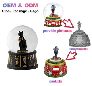 Toptan kar küresi üreticisi özel logo cam kristal top su topu hediye lüks hatıra altın siyah kedi mısır kar küresi - Product Image 4