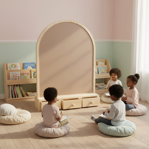Tableau magnétique en bois avec tiroir, tableau noir portable écologique pour enfants, écriture, art déco - Product Image 3