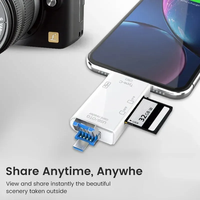 Lector de Tarjetas Multifunción 6 en 1, Convertidor OTG para Computadora y Móvil, Conversión de Tarjetas TF y SD, Adaptador de Transferencia de Alta Velocidad USB3.0 Tipo C para Cámara