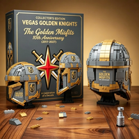 Édition de collection : Ensemble de briques de construction Casque de Chevalier Doré, 800+ pièces, Modèle de construction MOC sur le thème du sport pour les fans