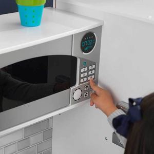 Jouets en bois Grande cuisine de jeu avec lumières et sons - Cuisine de jeu de rôle blanche Cadeau pour filles Écologique - Product Image 5