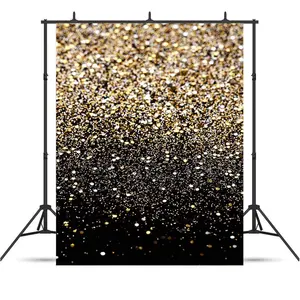 5x7ft Fotografia di Matrimonio Fondali Oro di Modo di Scintillio di Paillettes Nero Foto di Sfondo Cielo Stellato Brillante Puntelli Foto Neonato