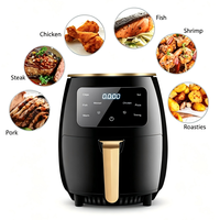 Friteuse à air compacte 6L avec panier antiadhésif compatible lave-vaisselle, repas rapides et faciles sans huile en quelques minutes, minuteur numérique avec rappel