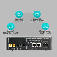 SKE Single Phase Mini UPS 60W Kapasitas Besar DC 9V 12V POE 24V 48V 16000-20000mAh Baterai LiFePO4 Port POE Gigabyte