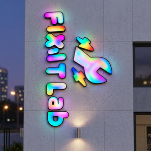 Lettres LED 3D RGB personnalisées pleine couleur, décor de fond, lettres géantes lumineuses en acrylique, chiffres et lettres lumineuses à ampoules LED - Product Image 4