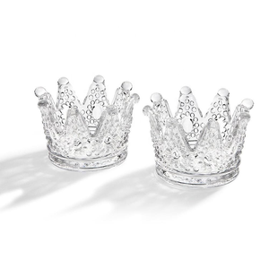 Portavelas de Cristal Transparente con Forma de Corona y Logotipo Personalizado, Adornos para Velas, Portavelas de Cristal para Velas de Té - Product Image 3