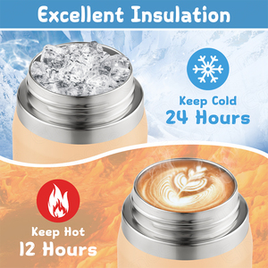 Bán hàng nóng 12oz trẻ em 350ml chai Nước Đôi tường chân không 18/8 chai thép không gỉ chấp nhận OEM với rơm Nắp - Product Image 5