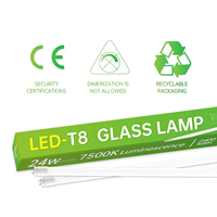 Lámpara LED T8 de 24W y 1.2M con Sensor de Radar, 7500K, sin Balastro, de Vidrio, para Garajes Subterráneos y Estacionamientos, con Certificaciones CE, CB, ETL y RoHS