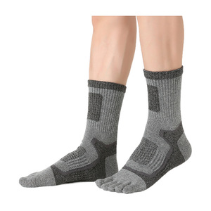 Chaussettes de sport personnalisées à cinq <span class=keywords><strong>doigts</strong></span> pour les orteils Chaussettes athlétiques rembourrées au design de blocs de couleurs pour le printemps, la <span class=keywords><strong>randonnée</strong></span> et la course à pied Activités de plein air - Product Image 2