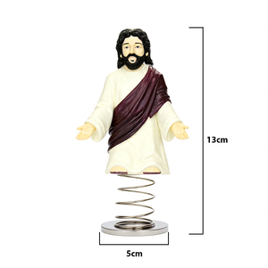 Figuras de cabezones religiosos de resina personalizadas, diseño de Jesús pintado a mano para adorno de coche y decoración del hogar - Product Image 5