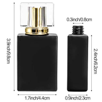 Flacon de parfum rectangulaire élégant en verre avec givrage personnalisé et impression sérigraphique pour les grandes marques de parfums mondiales