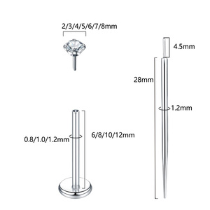 <span class=keywords><strong>Pendiente</strong></span> plano Gaby G23 de titanio sin rosca para tragus, labret, cartílago, labio, <span class=keywords><strong>medusa</strong></span>, concha, joyería de piercing para mujer - Product Image 2