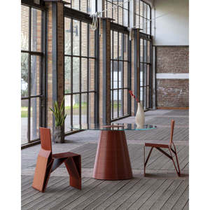 Producido en Italia Mesa de comedor impresa-Erice Terracotta Mesa de comedor completa Producto PLA de uso duradero - Product Image 3