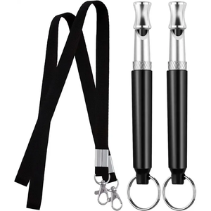 Paquete de 2 Uds., silbato de entrenamiento para perros de alta calidad, silbato ultrasónico de Metal para perros con cordón - Product Image 2