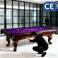 Table de billard classique sur mesure de 7 pieds avec pieds en bois massif, poches en cuir, pour usage domestique, billard et tennis de table, plateau en ardoise