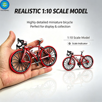 Modelo de Bicicleta de Carretera de Aleación 1:10, Miniatura Deslizable de Simulación de Ciclismo, Adorno Coleccionable, Juguete de Bicicleta Decorativo para Escritorio con Certificación EN71 CE 10P