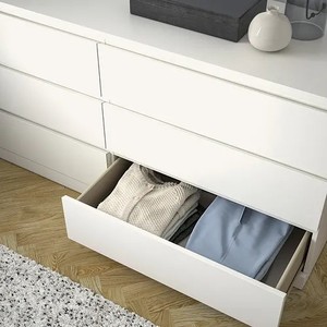 Commode moderne blanche à 6 tiroirs Mobilier de salon de style nordique avec bois MDF pour la maison ou l'hôtel - Product Image 2