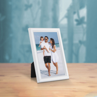 Cadre photo personnalisé pour décoration familiale PS 4X6 5X7 8X10 du fabricant chinois Cadre en plastique et bois avec finition argentée
