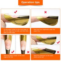 Suministros Profesionales para Arte de Uñas, Moldes Autoadhesivos para Extensión de Uñas con Gel Constructor