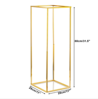 Centres de table rectangulaires en métal doré pour mariage, support à fleurs pour mariage